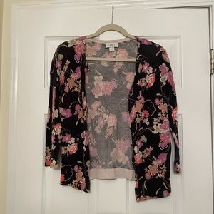 Ann Taylor Loft Floral Multi Color Cardigan